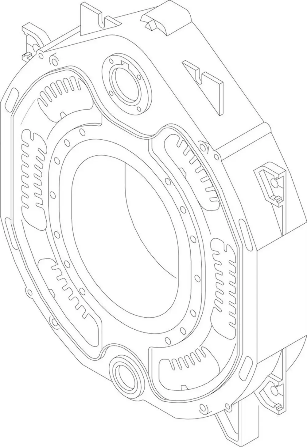BOSCH Vorderglied GE315, technische Bauteile mit komplexem Inneren, einschließlich Anschlussmöglichkeiten und strukturellen Elementen, in neutralem Design.